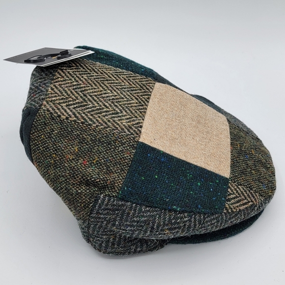 Hatman of Ireland Donegal Tweed Patch Flat Cap NWT #1983 - Picture 1 of 11